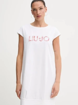 Liu Jo sukienka kolor biały mini prosta VA5194.JS003