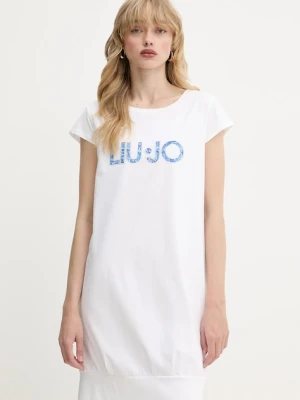 Liu Jo sukienka kolor biały mini prosta VA5194.JS003