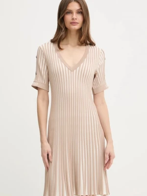 Liu Jo sukienka kolor brązowy mini rozkloszowana TA6062 MS55N