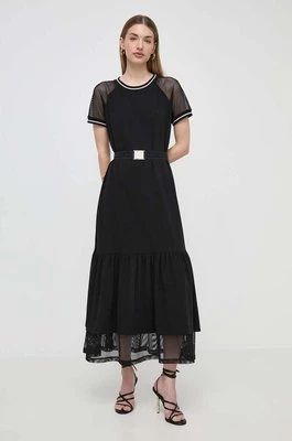 Liu Jo sukienka kolor czarny maxi rozkloszowana
