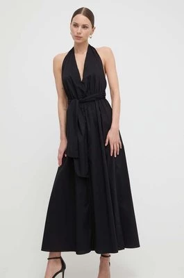Liu Jo sukienka kolor czarny midi rozkloszowana