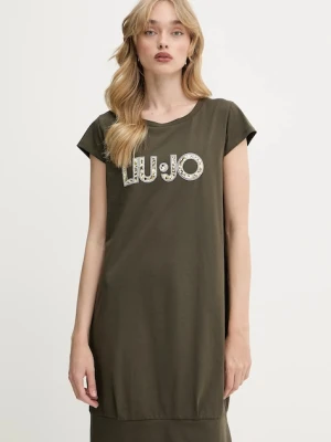 Liu Jo sukienka kolor zielony mini prosta VA5194.JS003