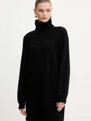 Liu Jo sukienka wełniana kolor czarny mini prosta MF5063 MS009