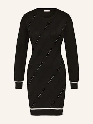 Liu Jo Sukienka Z Dzianiny Z Ozdobnymi Kamykami schwarz