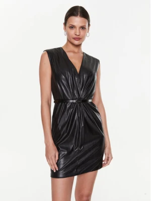 Liu Jo Sukienka z imitacji skóry CA3052 E0775 Czarny Regular Fit