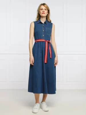 Liu Jo Sukienka z paskiem DRESS | denim