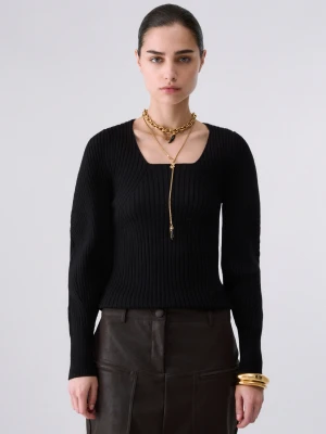 Liu Jo Sweater With Balloon Sleeves czarny