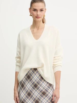 Liu Jo sweter wełniany damski kolor kremowy MF5060 MS009