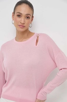 Liu Jo sweter wełniany damski kolor różowy lekki