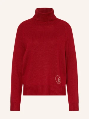 Liu Jo Sweter Z Golfem Z Kamieniami Ozdobnymi rot