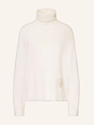 Liu Jo Sweter Z Golfem Z Kamieniami Ozdobnymi weiss