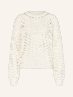 Liu Jo Sweter Z Ozdobnymi Kamykami weiss