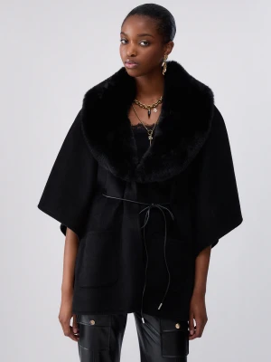 Liu Jo Synthetic Shearling Poncho czarny