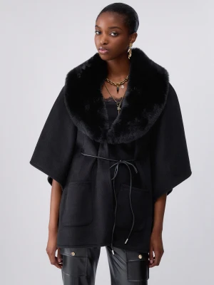 Liu Jo Synthetic Shearling Poncho czarny