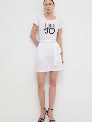 Liu Jo szorty damskie kolor biały gładkie high waist