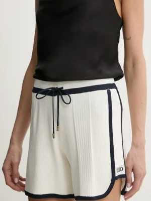 Liu Jo szorty damskie kolor biały gładkie high waist TA5095 MS022