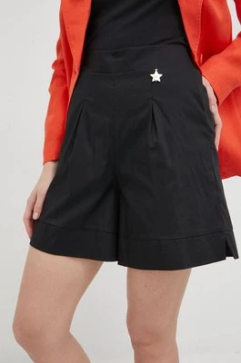 Liu Jo szorty damskie kolor czarny z aplikacją high waist