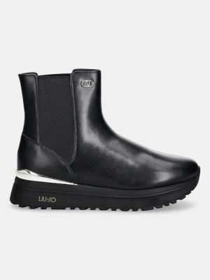 Liu Jo sztyblety skórzane LIU JO MAXI WONDER 95 damskie kolor czarny na platformie BF5001PX24122222