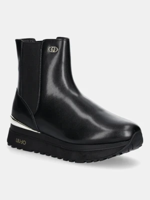 Liu Jo sztyblety skórzane LIU JO MAXI WONDER 95 damskie kolor czarny na platformie BF5001PX24122222
