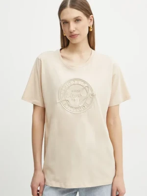 Liu Jo t-shirt bawełniany damski kolor beżowy TA5174 JS923