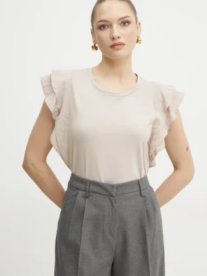 Liu Jo t-shirt bawełniany damski kolor beżowy TA5178 J5904