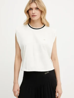 Liu Jo t-shirt bawełniany damski kolor beżowy TA5273 J6308