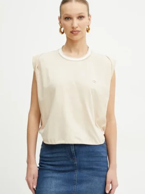 Liu Jo t-shirt bawełniany damski kolor beżowy TA5273 J6308