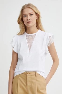 Liu Jo t-shirt bawełniany damski kolor biały