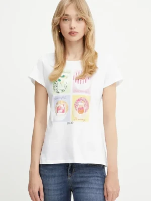 Liu Jo t-shirt bawełniany damski kolor biały WA5478.J6410
