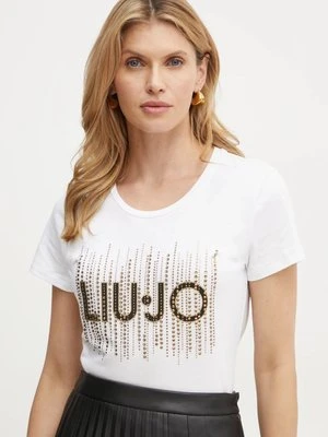 Liu Jo t-shirt bawełniany damski kolor biały WF4105 J5904