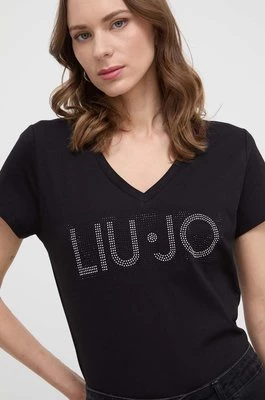 Liu Jo t-shirt bawełniany damski kolor czarny