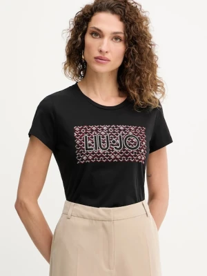 Liu Jo t-shirt bawełniany damski kolor czarny MF5456 JS923
