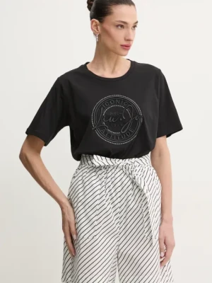 Liu Jo t-shirt bawełniany damski kolor czarny TA5174 JS923
