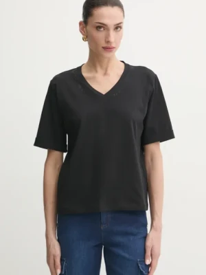 Liu Jo t-shirt bawełniany damski kolor czarny TA5175 JS923