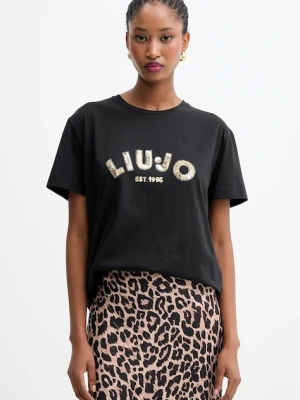 Liu Jo t-shirt bawełniany damski kolor czarny UF5260.JS923