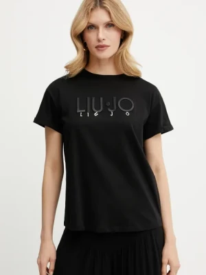 Liu Jo t-shirt bawełniany damski kolor czarny WA5007.JS923