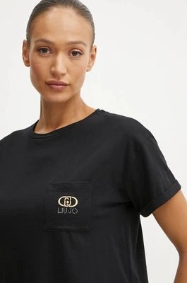 Liu Jo t-shirt bawełniany damski kolor czarny WF4284 J5904