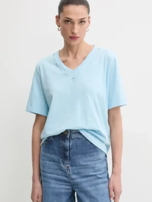 Liu Jo t-shirt bawełniany damski kolor niebieski TA5175 JS923