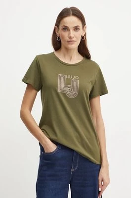 Liu Jo t-shirt bawełniany damski kolor zielony TF4209 J6040