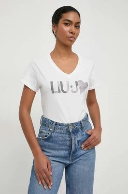 Liu Jo t-shirt bawełniany kolor beżowy