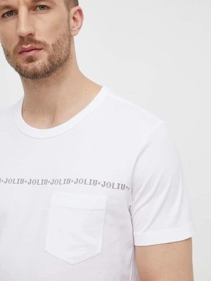 Liu Jo t-shirt bawełniany męski kolor biały z nadrukiem