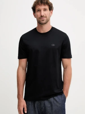 Liu Jo t-shirt bawełniany męski kolor czarny gładki QXX077.J4799