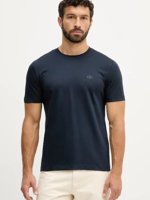 Liu Jo t-shirt bawełniany męski kolor granatowy gładki QXX077.J4799