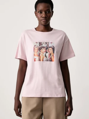 Liu Jo T-shirt damski bawełniany różowy
