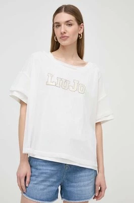 Liu Jo t-shirt damski kolor beżowy