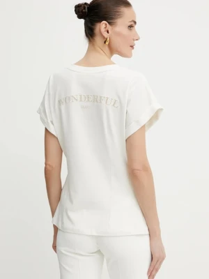 Liu Jo t-shirt damski kolor beżowy TA5109 JS003