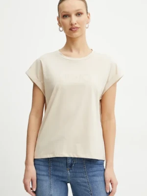 Liu Jo t-shirt damski kolor beżowy TA5181 JS003