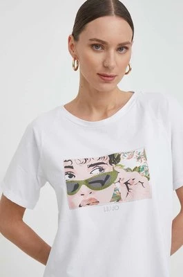 Liu Jo t-shirt damski kolor biały