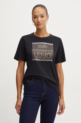 Liu Jo t-shirt damski kolor czarny TF4020 JS923