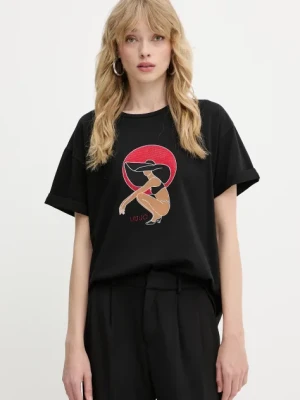 Liu Jo t-shirt damski kolor czarny VA5153.JS003